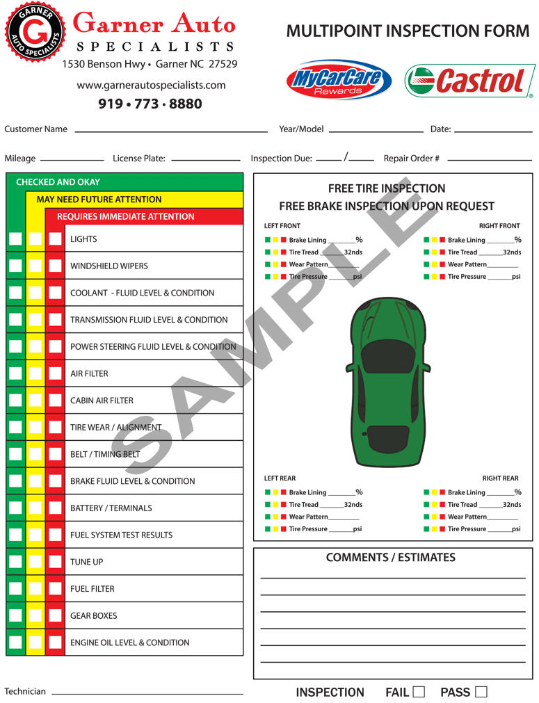 Multipoint Inspection Form